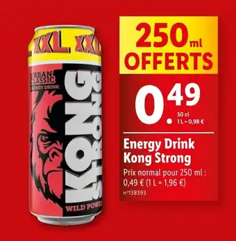 Lidl Energy Drink Kong Strong offre