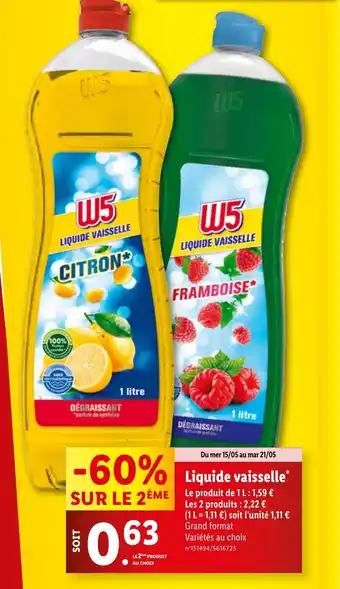 Lidl Liquide vaisselle offre