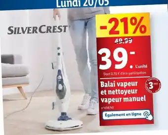 Lidl Balai vapeur et nettoyeur vapeur manuel offre