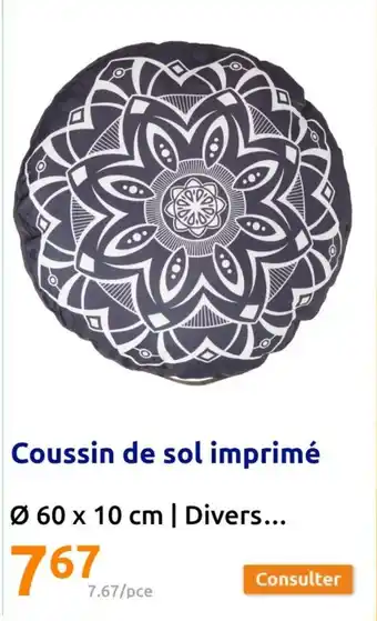 Action Coussin de sol imprimé offre