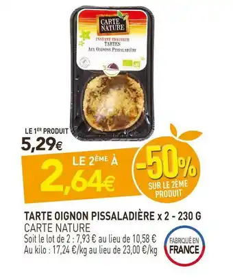 naturéO Carte nature tarte oignon pissaladière x 2 offre