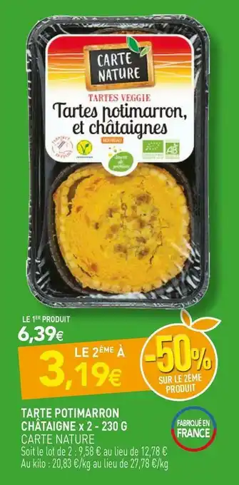 naturéO Carte nature tarte potimarron châtaigne x 2 offre