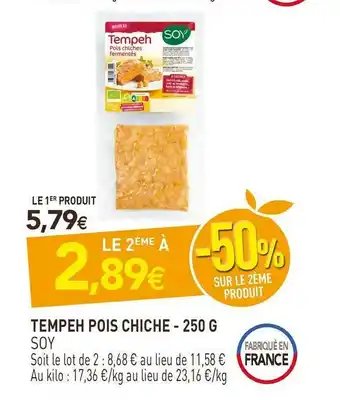 naturéO Soy tempeh pois chiche offre