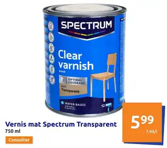 Action Vernis mat Spectrum Transparent offre