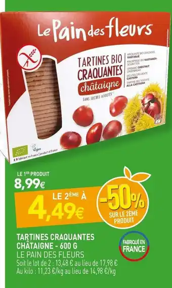 naturéO Le pain des fleurs tartines craquantes châtaigne offre