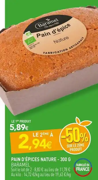 naturéO Baramel pain d'épices nature offre