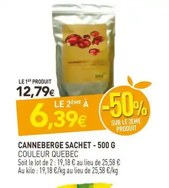 naturéO Couleur quebec canneberge sachet offre