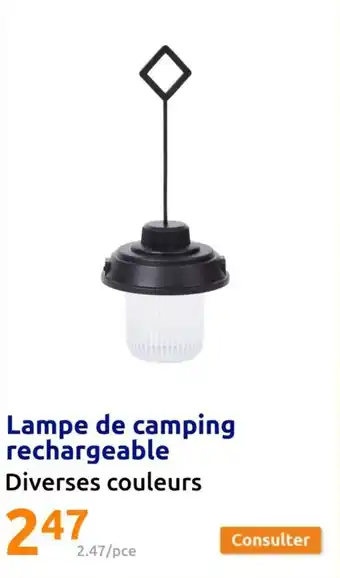 Action Lampe de camping rechargeable offre