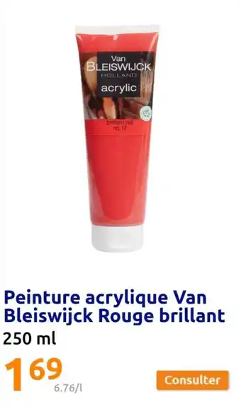 Action Peinture acrylique Van Bleiswijck Rouge brillant offre
