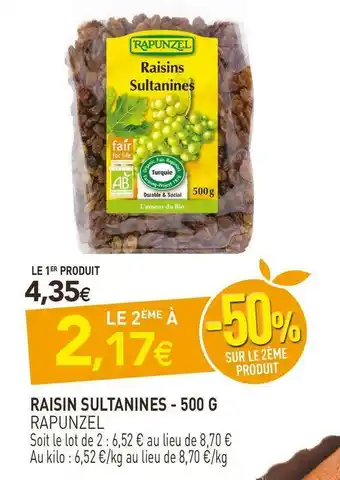 naturéO Rapunzel raisin sultanines offre