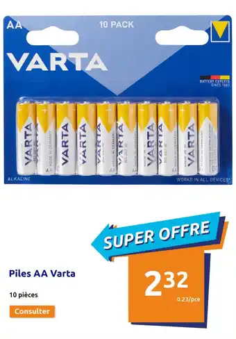 Action Piles AA Varta offre