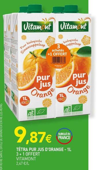Vitamont tétra pur jus d'orange