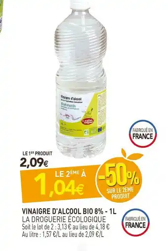 naturéO La droguerie écologique vinaigre d'alcool bio 8% offre