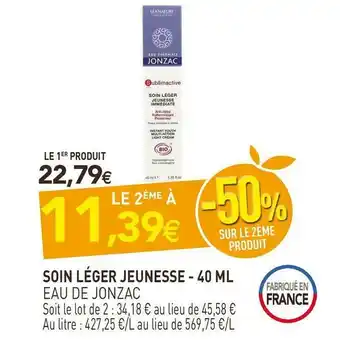 naturéO Eau de jonzac soin léger jeunesse offre