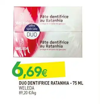 naturéO Weleda duo dentifrice ratanhia offre