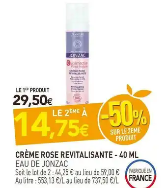 naturéO Eau de jonzac crème rose revitalisante offre