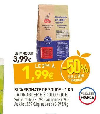 naturéO La droguerie écologique bicarbonate de soude offre