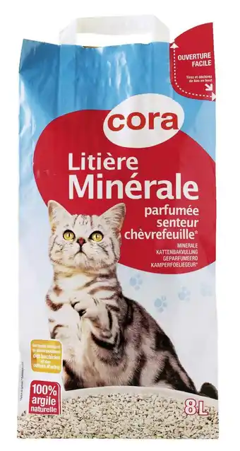 Match Cora litière chat minérale offre