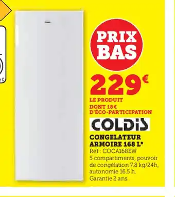 Hyper U CONGELATEUR ARMOIRE 168 L offre