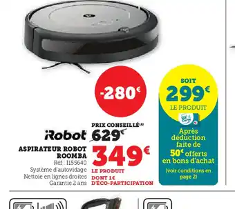 Hyper U ASPIRATEUR ROBOT ROOMBA offre