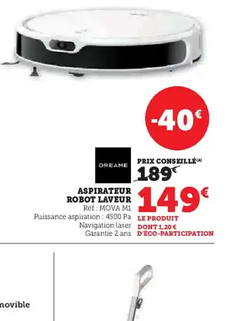 Hyper U ASPIRATEUR ROBOT LAVEUR Réf : MOVA M1 offre