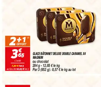 Netto GLACE BATONNET DELUXE DOUBLE CARAMEL X4 MAGNUM offre