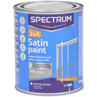 Action Spectrum Peinture satinée 2-en-1 Spectrum RAL 7036 offre