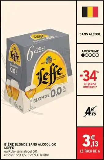 Intermarché Hyper Leffe - bière blonde sans alcool 0.0 offre