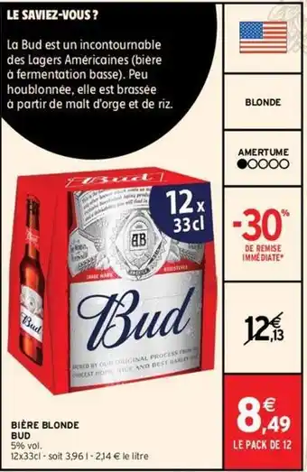 Intermarché Hyper Bud - bière blonde offre