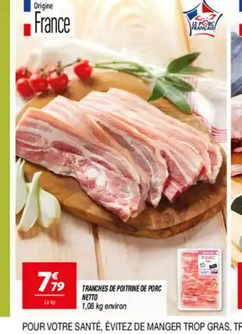 Netto TRANCHES DE POITRINE DE PORC offre