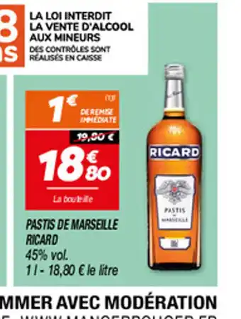 Netto PASTIS DE MARSEILLE RICARD offre