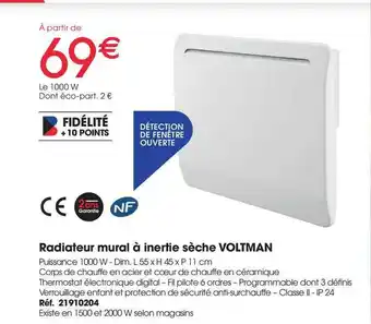 Radiateur Mural à Inertie Sèche Voltman