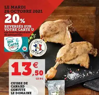 Hyper U Cuisse De Canard Confite Le Domaine offre