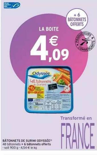 Intermarché Bâtonnets De Surimi Odyssée offre