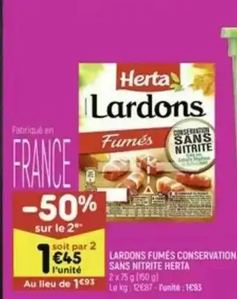 Lardons Fumés Conservation Sans Nitrite Herta