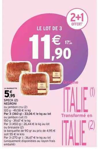 Intermarché Speck Negroni offre