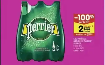Leader Price Eau Minérale Naturelle Gazeuse Perrier offre