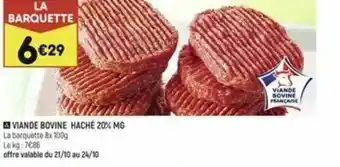 Leader Price Viande Bovine Haché 20% Mg offre