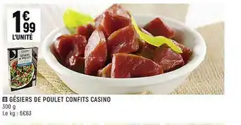 Spar Gésiers De Poulet Confits Casino offre