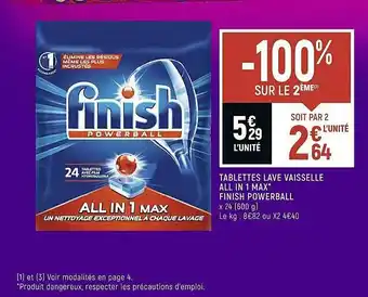 Tablettes Lave Vaisselle All In 1 Max Finish Powerball