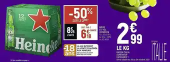 Spar Bière 5% Vol. Heineken, Raisin Italia Supérieur offre