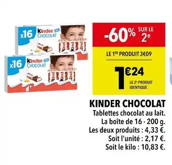 Supeco KINDER KINDER CHOCOLAT offre