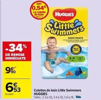 Carrefour Market Huggies - culottes de bain little swimmers offre