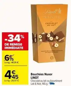 Carrefour Lindt - bouchées nuxor offre