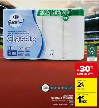 Carrefour Carrefour - essuie-tout essential offre