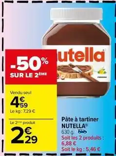 Carrefour Market Nutella - pâte à tartiner offre