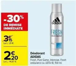 Carrefour Adidas - déodorant offre