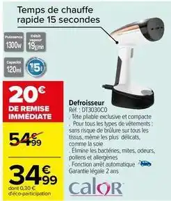 Carrefour Calor - defroisseur offre