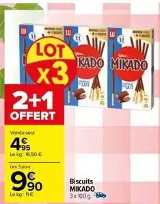 Carrefour Lu - biscuits mikado offre