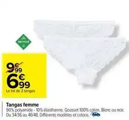 Carrefour Tangas femme offre